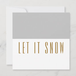 LAAT HET SNEEUWEN Modern lichtgrijs wit kleurenblo Feestdagenkaart