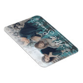 Laat het sneeuwen | Modern Tealgroene Bomen Famili Magneet (Rechterzijde)