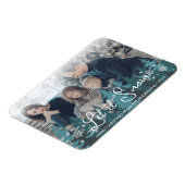 Laat het sneeuwen | Modern Tealgroene Bomen Famili Magneet (Linkerzijde)