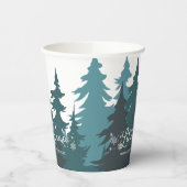 Laat het sneeuwen | Moderne Blauwgroen kerst met g Papieren Bekers (Links)