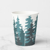 Laat het sneeuwen | Moderne Blauwgroen kerst met g Papieren Bekers (Rechts)