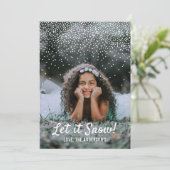 Laat het sneeuwen! Moderne kerstfoto Feestdagenkaart (Staand voorkant)