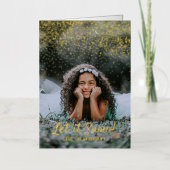 Laat het sneeuwen! Moderne Kerstmis Folie Feestdagenkaart (Voorkant)