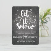 Laat het sneeuwen Moderne Typografie Winter Uitnod Kaart (Staand voorkant)