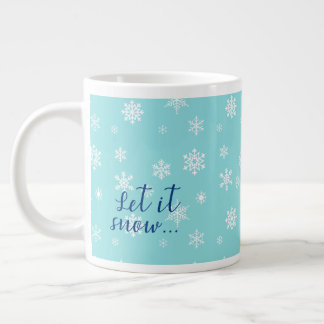 Laat het sneeuwen... Mooie sneeuwvlok ontwerp Grote Koffiekop