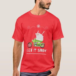 Laat het sneeuwen motorfiets t-shirt