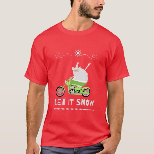 Laat het sneeuwen motorfiets t-shirt (Voorkant)