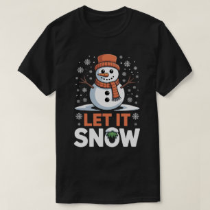 Laat het Sneeuwen Muts Snoeman T-shirt