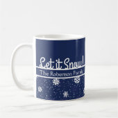 Laat het sneeuwen, Navy Snowflake Koffiemok (Links)