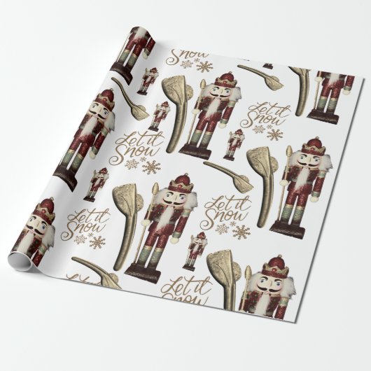 Laat het sneeuwen Notenkraker Soldaat Cadeaupapier (Uitgerold)