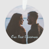 Laat het sneeuwen Onze 1e Kerstblauw Ornament (voorkant)