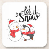 Laat het sneeuwen op een bier onderzetter (Voorkant)