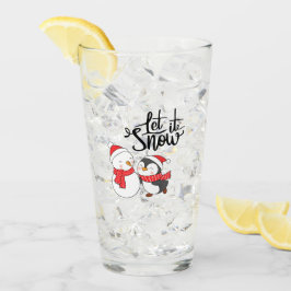 Laat het sneeuwen op een glas