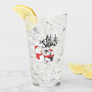 Laat het sneeuwen op een glas