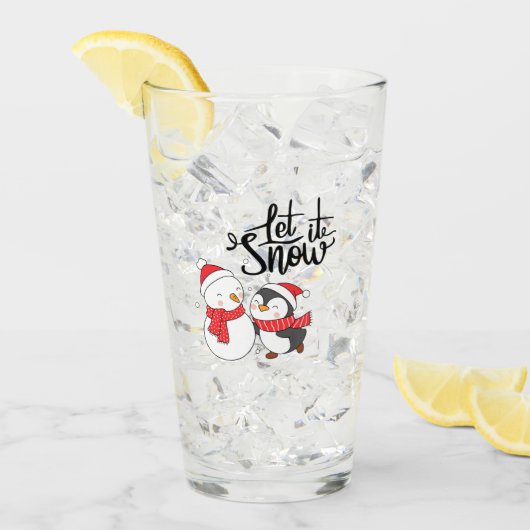 Laat het sneeuwen op een glas (Voorkant ijs)