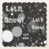 Laat het sneeuwen op een sneeuwige achtergrond kartonnen onderzetters (Voorkant)