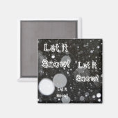 Laat het sneeuwen op een sneeuwige achtergrond magneet (Voorkant / Achterkant)