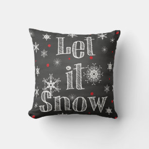 Laat het sneeuwen op Faux Chalkboard Pillow Kussen