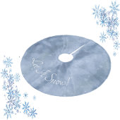 Laat het sneeuwen op Snowy Blue Sky Fleece Kerstboom Rok