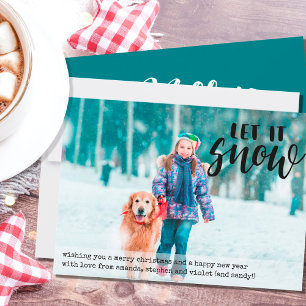 Laat het Sneeuwen Overlay Volledige Foto Feestdagenkaart