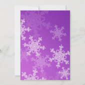 Laat het sneeuwen paarse sneeuwvlokken kerstfeest kaart (Achterkant)