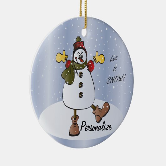 Laat het Sneeuwen Personaliseer Ornament (Rechts)