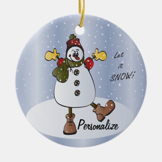 Laat het Sneeuwen Personaliseer Ornament (Voorkant)