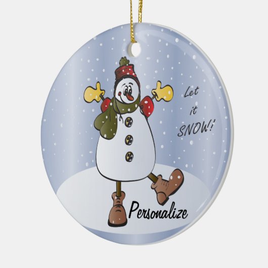 Laat het Sneeuwen Personaliseer Ornament (Links)