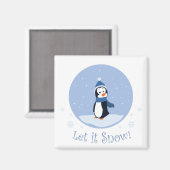Laat het sneeuwen! (Pinguïn) Magneet (Voorkant / Achterkant)