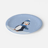 Laat het sneeuwen! (Pinguïn) Papieren Bordje (Gekanteld)