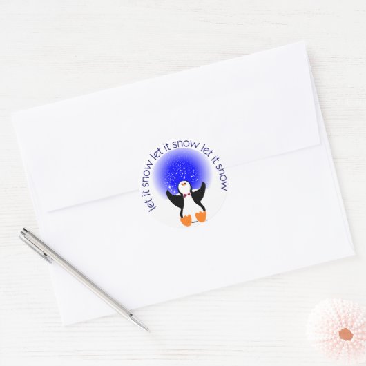 Laat het sneeuwen Pinguïn Sticker (Envelop)