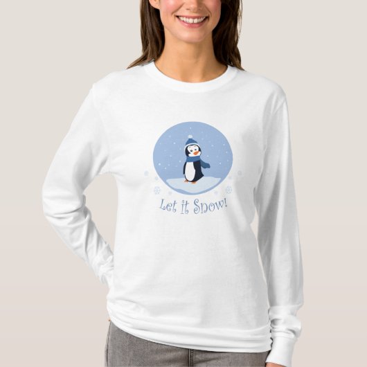 Laat het sneeuwen! (Pinguïn) T-shirt (Voorkant)
