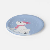 Laat het sneeuwen! (Polaire Beer Cub) Papieren Bordje (Gekanteld)