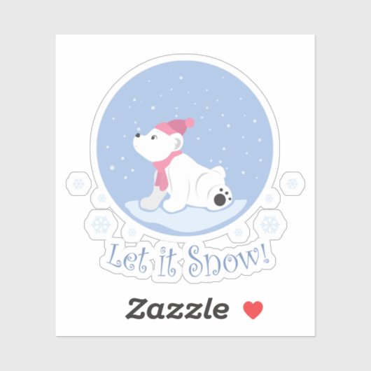 Laat het sneeuwen! (Polaire Beer Cub) Sticker (Vel)