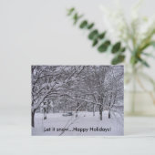 Laat het sneeuwen...Prettige feestdagen briefkaart (Staand voorkant)