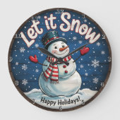 Laat het Sneeuwen Prettige Feestdagen Grote Klok (Voorkant)
