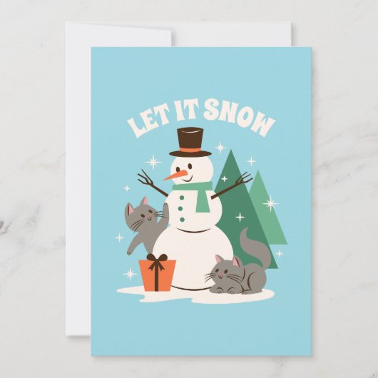 Laat het sneeuwen Purr-fecte kerstkaart (Voorkant)