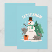 Laat het sneeuwen Purr-fecte kerstkaart (Voorkant / Achterkant)