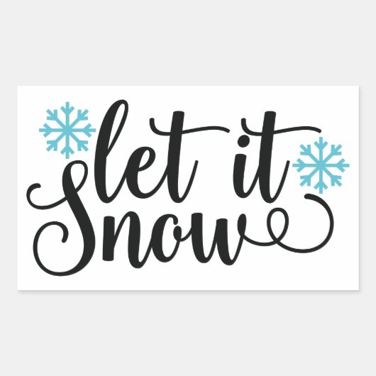 Laat het sneeuwen rechthoekige sticker (Voorkant)