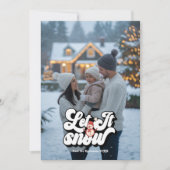 "Laat het sneeuwen" Retro Christmas Photo Collage Feestdagenkaart (Voorkant)