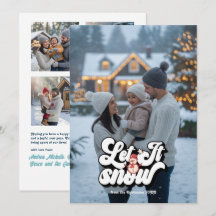 "Laat het sneeuwen" Retro Christmas Photo Collage