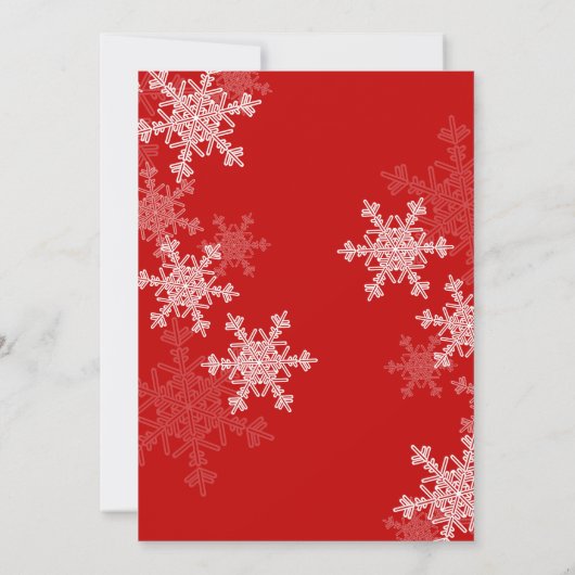 Laat het sneeuwen rode sneeuwvlokken Kerstfeest Kaart (Achterkant)