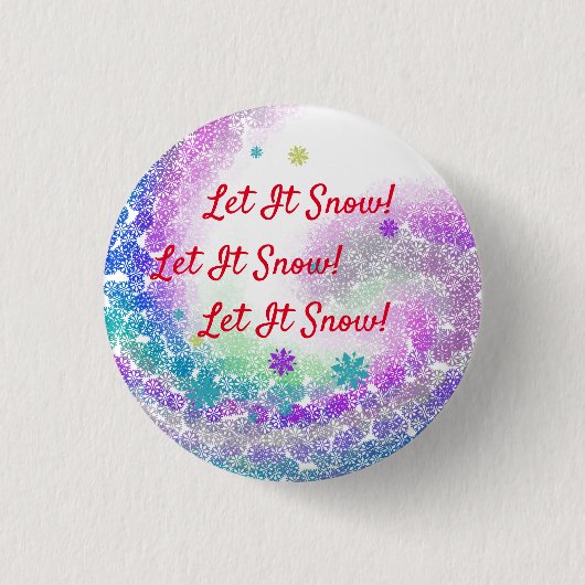 Laat het sneeuwen! ronde button 3,2 cm (Voorkant)