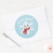 Laat het sneeuwen. ronde sticker (Envelop)