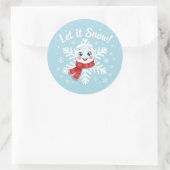 Laat het sneeuwen. ronde sticker (Tas)