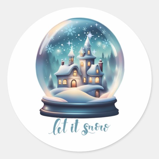 Laat het sneeuwen ronde sticker (Voorkant)