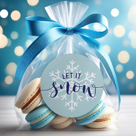 Laat het sneeuwen ronde sticker