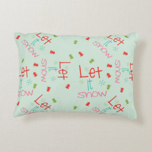 Laat het sneeuwen, rood en wit zaag Tooth op achte Accent Kussen