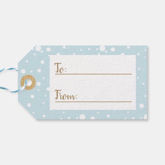 Laat het sneeuwen | Runderen, Beer van polen, ping Cadeaulabel (Achterkant Horizontaal)