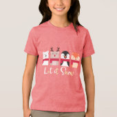 Laat het sneeuwen | Runderen, Beer van polen, ping Tri-Blend Shirt (Voorkant)